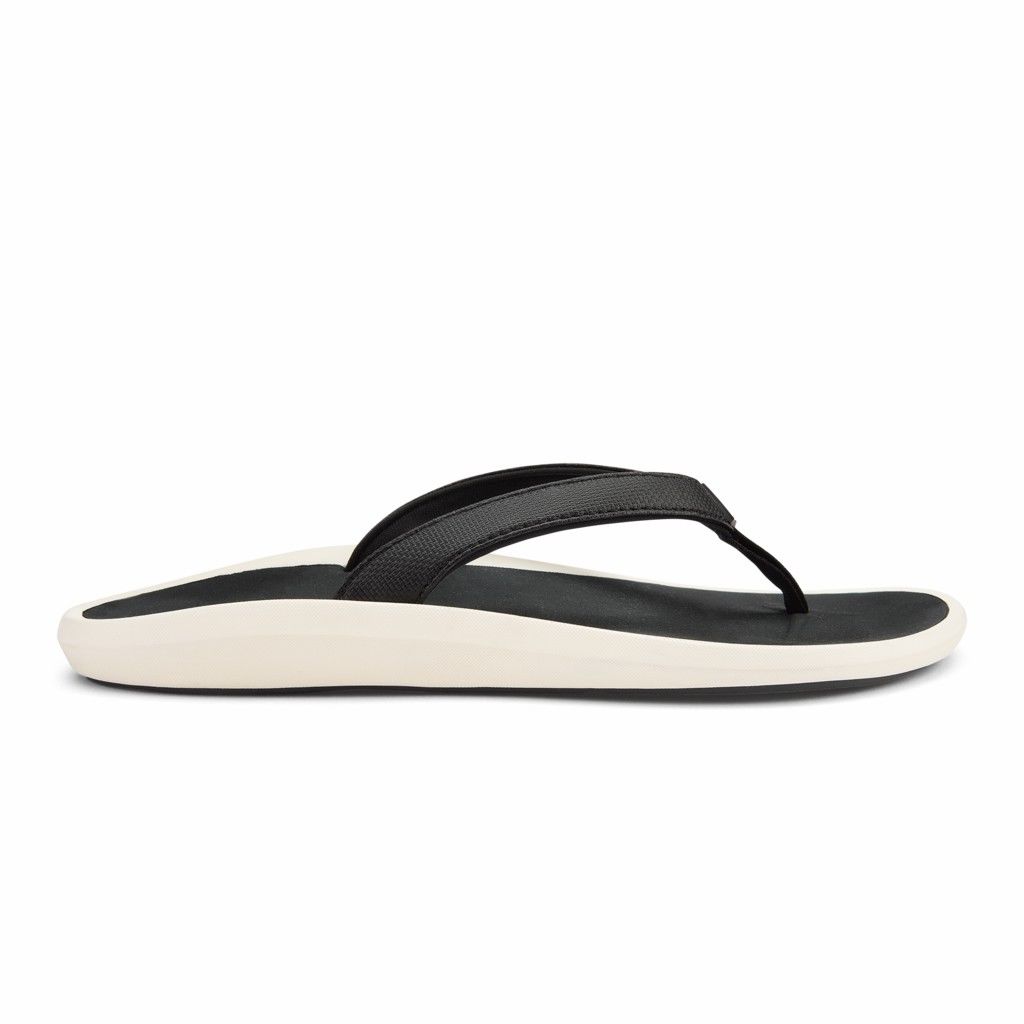 Olukai Women's Pi Oe Flip Flop - Black / Dark Shadow US931-578